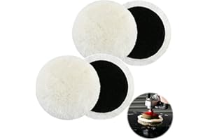 CKDSA Accesorio de pulido compatible con lijadora orbital Bosch de 125 mm, 4 unidades, almohadillas de pulido de lana de cordero, almohadillas de pulido para lijadora excéntrica con , suelo de corcho, faros