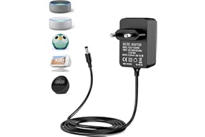 RENGOGA 15W Netzteil Compatible with Echo Dot 3/4 Gen Echo Dot mit Uhr 3/4 Gen Echo Dot Kids Edition 3/4 Gen Echo Show 5 (1/2 Gen.) Echo Spot Fire TV Cube. 12V/1.25A Ladegerät Netzadapter 1.5M Schwarz