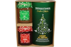 Freeman & Baker - Christmas - Delicious Strawberry Preserve 114g, Three Fruit Marmalade 114g and All Butter Shortbread Biscuits 160g