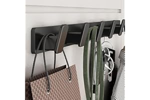 YESENT Appendiabiti da Parete,40cm Attaccapanni da Muro con 5 Ganci Appendino da Muro per Cappotto,Vestiti,Cappello, chiavi, borsa