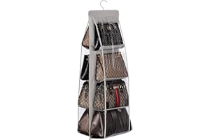 Lirex Organizador para Colgar Bolsos, de 8 Bolsillos Colgante, para Armario de Tela Oxford Armario Familiar, Dormitorio, Plegable y Ajuste Universal