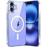 Ehr. iPhone 16 Plus Uyumlu Kamera Korumalı Magsafe Wireless Şarj &Ouml;zellikli Şeffaf Kılıf (Şeffaf, iPhone 16 Plus)