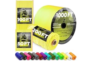 TECEUM Paracord Type III 550 Yellow – 15 m – 4mm – Tactical Rope MIL-SPEC – Outdoor Para Cord – Camping Hiking Fishing Gear and Equipment – EDC Parachute Cord – Strong Survival Rope (50ft) 019