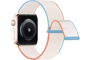 Lobnhot Nylonowy pasek kompatybilny z zegarkiem Apple Watch 44 mm, 40 mm, 38 mm, 42 mm, 41 mm, 45 mm, regulowany, sportowy pasek do zegarka iWatch Series 7, SE, 6, 5, 4, 3, 2, 1, nylonowy