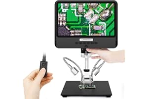 Digital Microscope 8.5 inch Large LCD Screen Linkmicro Long Distance Lens for Repairing Soldering Material Inspection Observation