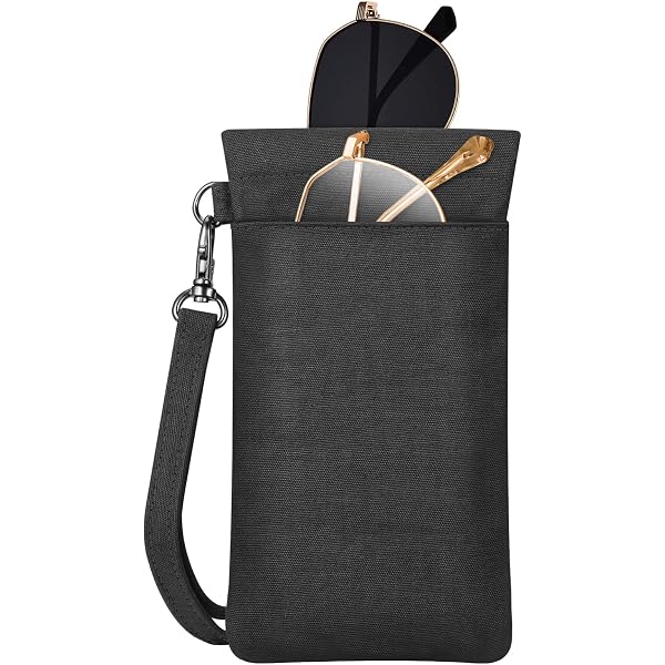 Étui Souple Pour 2 Paires De Lunettes - Double Compartiment - Avec Mousqueton - Imperméable Et Doux
