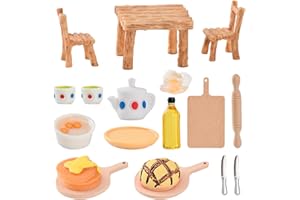 DAOUZL Miniatura para Casa De Muñecas, 18 PCS Adornos en Miniatura, Accesorios para Casa de Muñecas, Cocina en Miniatura Set, Juguete de Cocina para Casa de Muñecas, Miniatura Casa de Muñecas