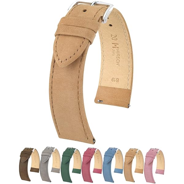 Hirsch Uhrenarmband Osiris – Nubukleder Grau, 18 Mm Breite, Mit Quick-Release