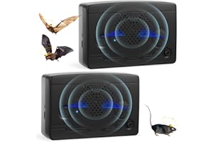 JAHYELEC 2Pack Ultrasonic Bat Repellent Outdoor for Attic,2025 Upgraded Rechargeable Bat Deterrent Devices Getting Rid of Bats Repellent Ultrasonic Indoor to Keep Bats Away from Porch
