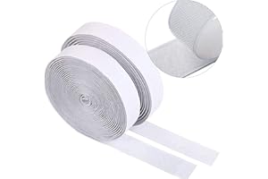 Dantolo 2 Pezzi 10M Nastro Adesivo Forte, Nastro Biadesivo per Tessuti Hook Loop Autoadesivo Extra Forte Adesivo Rotolo di Chiusura per Portafoto Zanzariere Tende Lavori Fatti a Mano e DIY