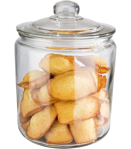 Pot à Biscuits Olympia Biscotti 6,35 L – Verre Transparent Vintage Avec Couvercle Hermétique Et Poignée, GM581