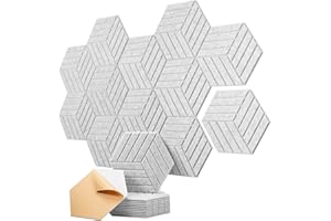 Hexagon Akustikpaneele Selbstklebend 12 Stück Schalldämmung Schallschutz Wand hoher Dichte Akustikpaneele für Wand Decken Holz & Tür Akustikschaumstoff