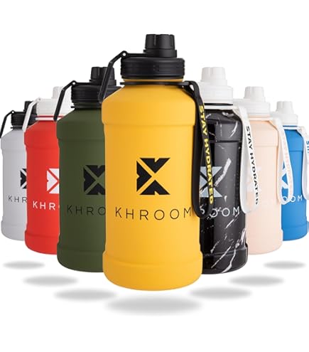 ABOVE. 1.3L - 2.2L Waterfles van Roestvrij Staal I Extra Drinkdop I 100% BPA Vrij I Robuust & Lekvrij Drinkfles voor Fitness, Sport & Outdoor (1.3L, Olijf-rood