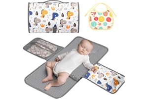 HOTUT Fasciatoio Portatile Pieghevole da Viaggio, Kit Cambio Pannolino per Neonato Esterno Casa Viaggio, Portable Tappetino Borsa per Il Cambio Pannolino, Regalo Battesimo Bimbo