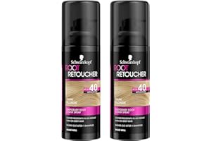 Schwarzkopf Root Retoucher, spray de tinte temporal instantáneo para el cabello rubio, caja dúo rubio oscuro