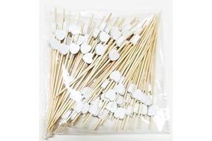 AILEXI Cocktail-Sticks 100 Zählungen Zahnstocher Aus Holz Partyzubehör RÜSchen Fingerfood Obst Sandwich Knabbereien - Weiße Herzen