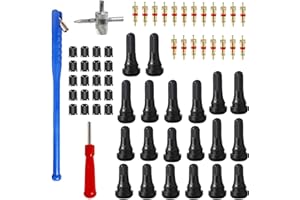 HUAZIZ Herramientas de Las Válvulas de Los Neumáticos, Extractor Valvulas Neumaticos, 20 X Núcleos de Válvula, 20 X Tapones Rueda Coche | para Reparación de Neumáticos para Bicicleta Coche Moto