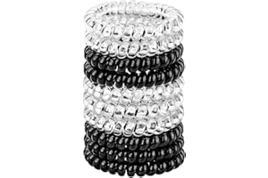 JessLab Élastiques à Cheveux en Spirale, 10Pcs Sans Trace Hair Ties Plastique Bobines de Cheveux Queues de Cheval Supports No-Damage Accessoires Cheveux pour Filles Femmes, Couleurs Assorties, Set 9
