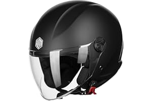 ILM Casco Moto Jet con Visiera Vintage Donna Uomo Scooter Vespa Omologato ECE,Modello 506