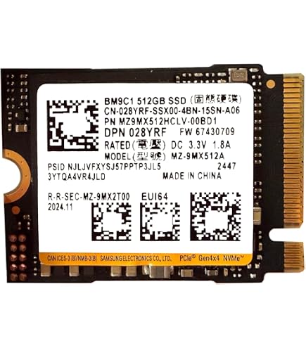 KIOXIA SSD 512GB M.2 2230 30mm NVMe PCIe 4.0 Gen 4 x 4 BG5 (OEM