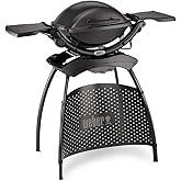 Weber Q 1400 Elektrikli Mangal Koyu Gri Stand ve Yan Tezgahlı