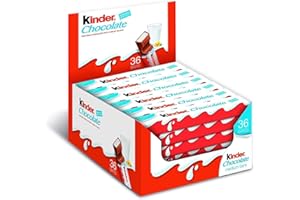 Kinder Chocolate Medium Bars, Bulk Chocolate Gift Box, Fine Milk Chocolate Bar with a Milky Filling, Pack of 36 (756gr)