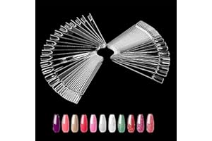 NACERLARY 100 Soportes de Exhibición de Esmalte,Uñas Falsa Muestras Mostrador Display,Exhibidor de Uñas Postizas para Pintar Uñas Practicas,Expositor Muestras de Esmalte Uñas Color Transparente con Anillo
