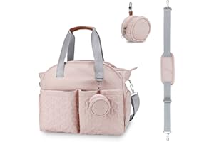 SONARIN Multifuncional Elegante Bolsa de Pañales para Bebés,Gran Capacidad Impermeable Materna Messenger Bolsos Bandolera Bolsa de Viaje para Pañales con Bolsa de Chupete(Rosa)