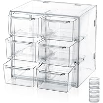 Confezione Da 6 Organizer Per Cassetti In Plastica Trasparente, Divisori Impilabili E Portatili, Per Cucina, Trucco, Ufficio, Scuola, Bagno