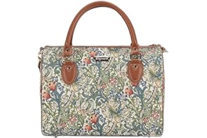 SIGNARE Tapisserie Siganre Sac De Voyage Femme, Bagage à Main, Weekender, Gym Bag avec la Conception de William Morris (Golden Lily)