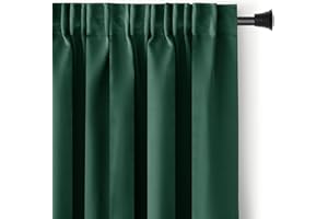‎RESTILO RESTILO Blackout Vorhang 140x245 cm dunkelgrün 1 St. Kräuselband Verdunkelungsvorhang Blickdicht Fensterdekoration Dekoschal Dekorvorhang Blackout