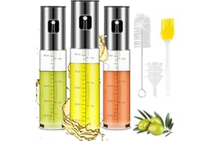 CHUNER Pulverizador de Aceite, 3 Piezas, Spray de Aceite de Oliva, Botella Vinagre Para Platos, Freidora de Aire, Parrilla, Cocina, Horno, Ensalada, Aceitera Dispensador