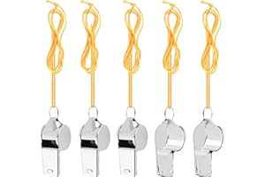 heedpeiur 5 STK Trillerpfeife Sportunterricht Pfeife Schiedsrichterpfeife Edelstahl Pfeifen Sport Signalpfeife mit Schlüsselband Whistle Kinder Sportpfeife Lauter Klangpfeife für Trainer Beamte