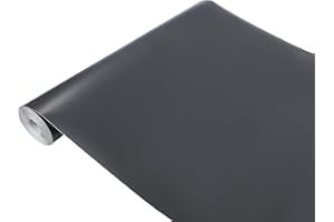 DECOMEISTER Okleina Meblowa Jednokolorowa Folia klejowa Dekoracyjna Samoprzylepna Stół Szafę Regał Drzwi Schody Fronty Meblowe Rolka 67,5x240 cm Antracyt mat