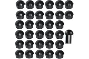 LEZED Tapas de Tubo Redondas para Sillas Tapón de Plástico Redondo Tapones Redondos de Plástico Negro Acanalados para Patas de Muebles Silla Mesa 32 Piezas (32mm)