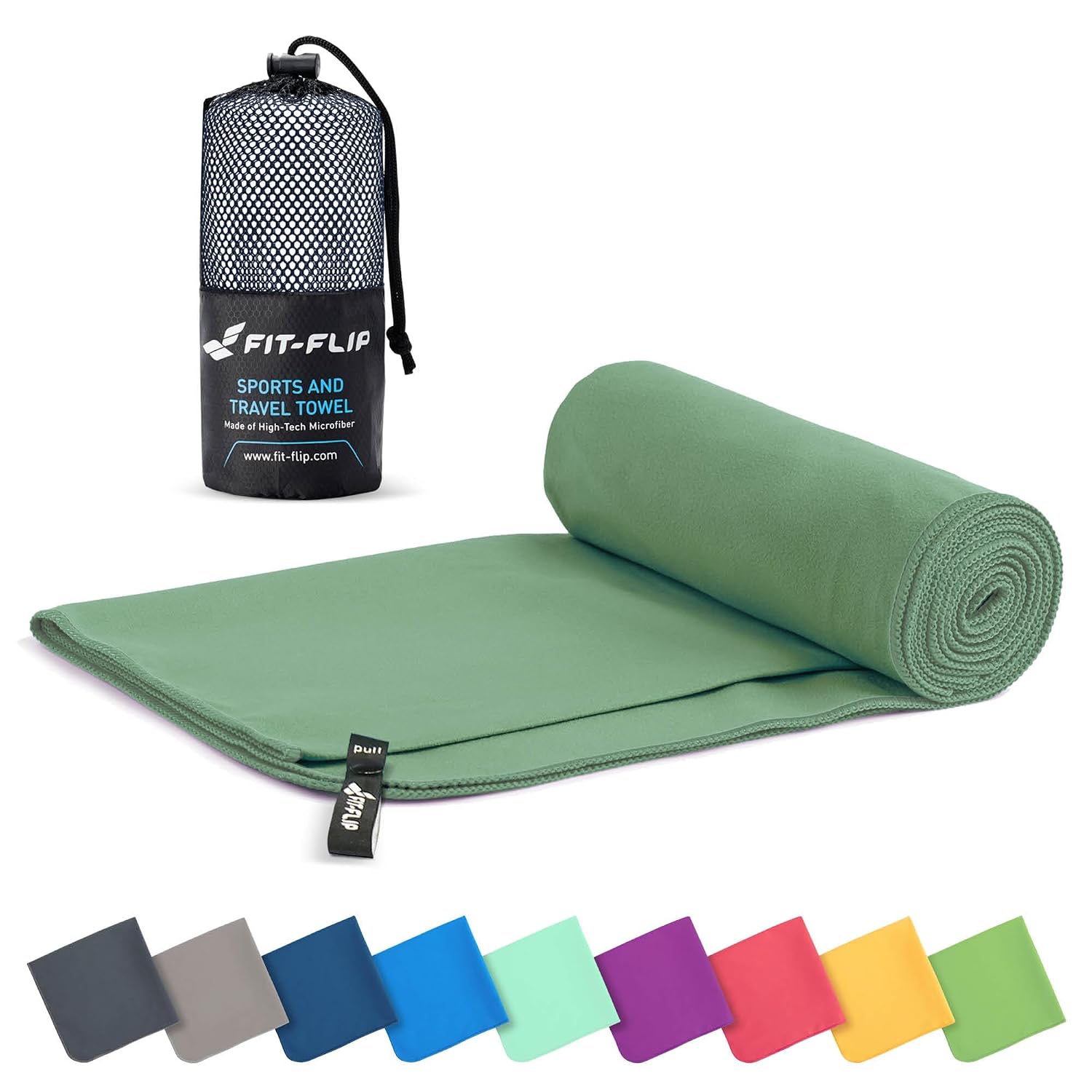Fit-Flip Microvezel handdoeken - 12 kleuren, 8 afmetingen - compact, ultralicht & sneldrogend - Microvezel handdoek - de perfecte sporthanddoek, strandlaken en reishanddoek