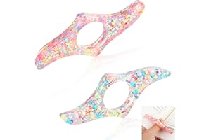 Ouligay 2 sztuki uchwytów na strony książki, uchwyt na kciuk, uchwyt boczny na kciuk, zakładka z żywicy, kwiaty, ręcznie wykonane, otwieracz do książek, akcesoria do czytania książek, akcesoria dla