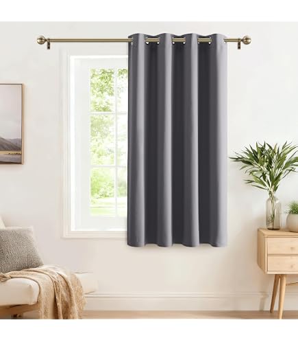 Tende Oscuranti Per Cucina Con Tasca Per Asta - Bianco Grigiastro, 2 Pannelli 60x70 Cm, 75% Blackout - 3