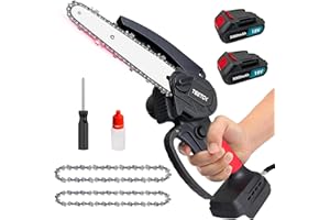TEETOK Mini Chainsaw Cordless for Makita 18V Battery 6-Inch Mini Electric Chainsaw with 2 * 3000mAH Battery Handheld Small Chainsaw for Garden Courtyard Branch Wood Cutting