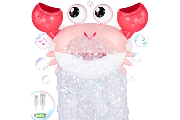 2025 Mise à Niveau Crabe faiseur de Bulles, Machine à Bulles de Bain Rechargeable, Souffle des Bulles avec des chansons pour Enfants