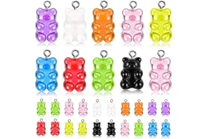 CHENYU NA 45 Piezas Resina Oso Colgantes Coloridos para Forma de oso hacer joyas y accesorios