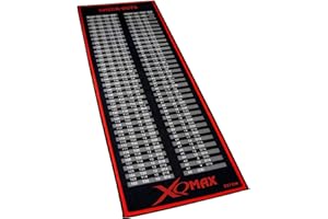 XQmax 237x80 cm Turnier Dartteppich rot/schwarz Dartmatte mit offiziellem Spielabstand Dart Matte Teppich