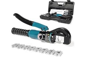 Lsoar Hydraulic Crimping Tool Hydraulic Cable Lug Crimper with 9 Pairs of Dies 4-70 mm²