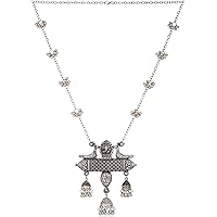 Total Fashion Afghani Oxidised German Silver Jewellery Stylish Antique Designer Chain Pendant Necklace Set for Women…