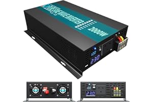 WZRELB 2000 Watt Pure Sine Wave Inverter 12V DC to 230V 240V AC, 2000W Power Invert Peak Power 4000W Power Converter for supply for off grid system or power failure emergencies