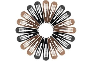 Large Snap Hair Clips 40 Pcs, Funtopia 2.8 Inch Long Non Slip Metal Hair Clips for Women Girls, Hair Barrettes Hair Accessories (Brown & Black)