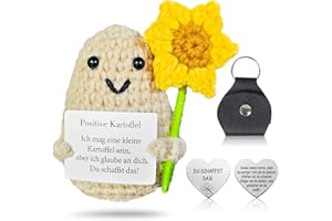 SYHDFXKNP Pocket Hug Potato Emotional Support Glücksbringer Positive Geschenke Kartoffe Knitted Potato Doll Positiver Energiekarte Sonnenblume Gute Besserung Geschenke Mutmacher Geschenk Viel Glück Geschenk