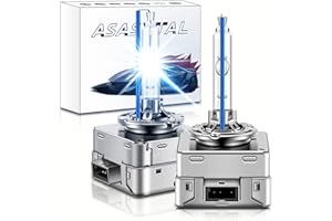 Asasytal D1S Lampadine Allo Xeno 35W 8000K, Blu Freddo +300% Ultra Luminoso Kit di Conversione Bi-HID Lampadina di Aggiornamento con Base in Metallo Resistente per il Retrofit, Set di 2