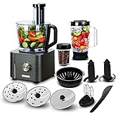 Food Processor, TopStrong 11-in-1 food processor and blender with Chopping Blending Kneading Grinding Whisking Juicing, 1100W