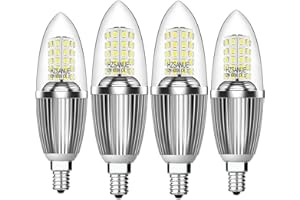 HZSANUE Żarówki świecowe E14 LED 12W, Odpowiednik 100W żarówek, 6000K Białe światło Dzienne, bez Możliwości Przyciemniania, 1350 lm, małe Edison śrubowe świece Żarówki, 4 sztuki